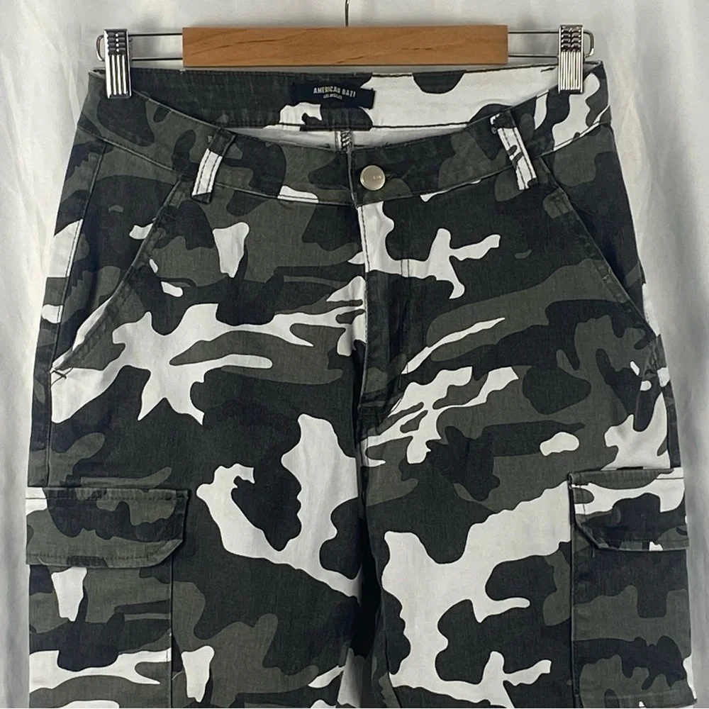 American Bazi Women’s Camouflage Cargo Joggers Pants Size Large - Picture 5 of 16